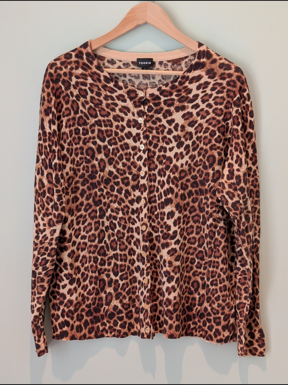Torrid Leopard Print Button-Front Cardigan in Brown/Black